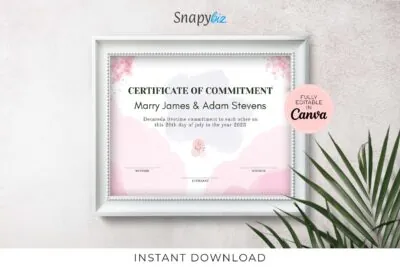 Certificate Of Commitment Template