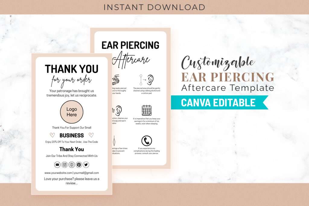 Customizable Ear Piercing Aftercare Customizable Ear Piercing Aftercare