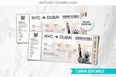 Customizable New York Boarding Pass Template