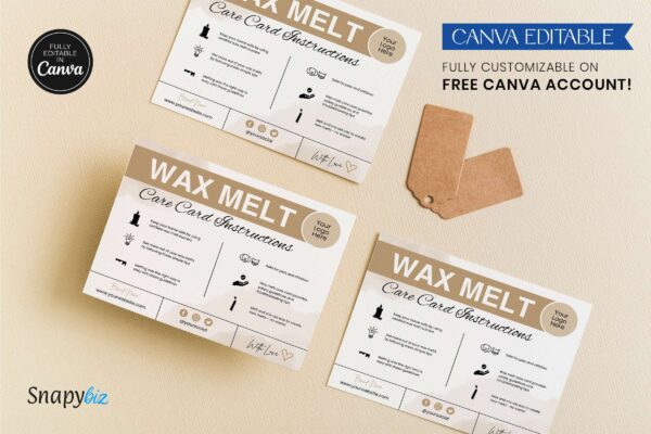 Customizable Wax Melt Care Card Instructions Feature Images 2 Customizable wax melt care card instruction - image 3