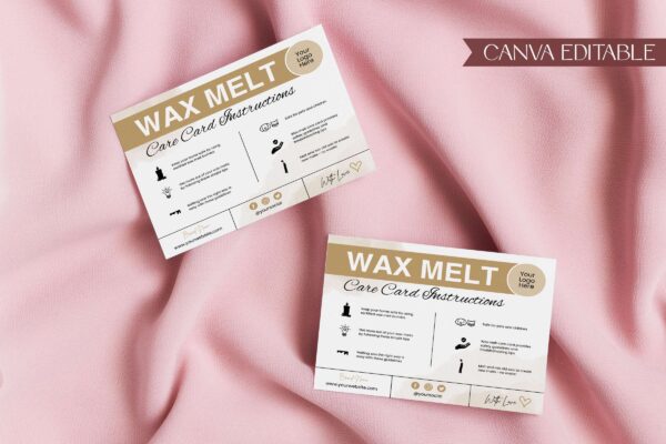 Customizable Wax Melt Care Card Instructions Feature Images 3 Customizable wax melt care card instruction - image 4