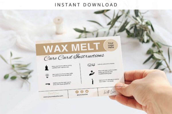 Customizable Wax Melt Care Card Instructions Feature Images 5 Customizable wax melt care card instruction - image 6