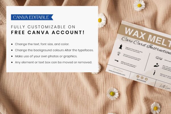 Customizable Wax Melt Care Card Instructions Feature Images 6 Customizable wax melt care card instruction - image 7