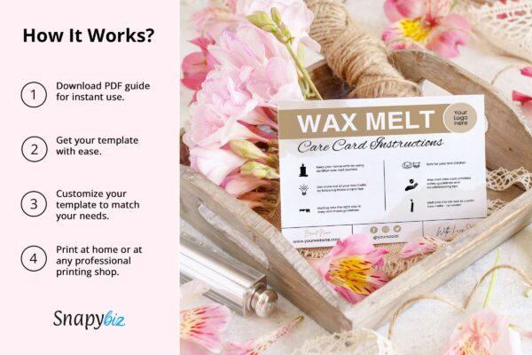 Customizable Wax Melt Care Card Instructions Feature Images 7 Customizable wax melt care card instruction - image 8