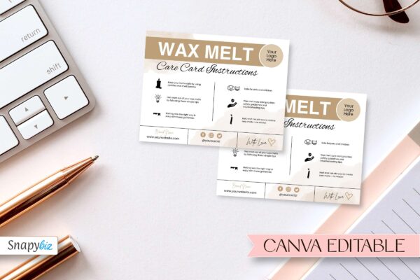 Customizable Wax Melt Care Card Instructions Feature Images 8 Customizable wax melt care card instruction - image 9