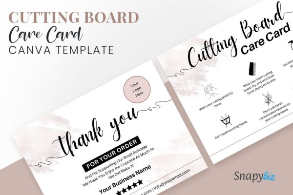 Cutting Board Care Card Canva Template Feature Images 3 Cutting board care card canva template - image 4