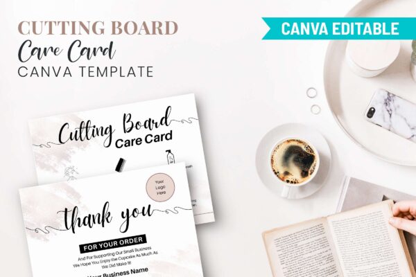 Cutting Board Care Card Canva Template Feature Images 9 Cutting board care card canva template - image 10