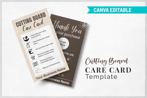Cutting Board Care Card Template Feature Images 10 Editable cutting board care card template - image 11