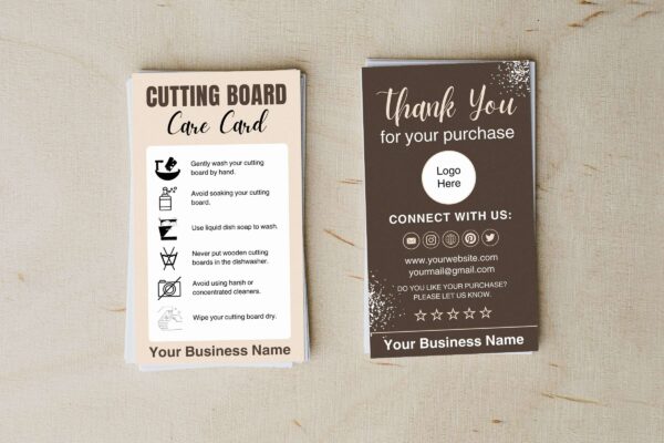 Cutting Board Care Card Template Feature Images 3 Editable cutting board care card template - image 4