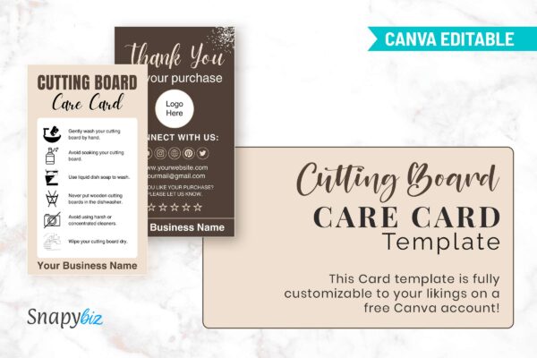 Cutting Board Care Card Template Feature Images 5 Editable cutting board care card template - image 6