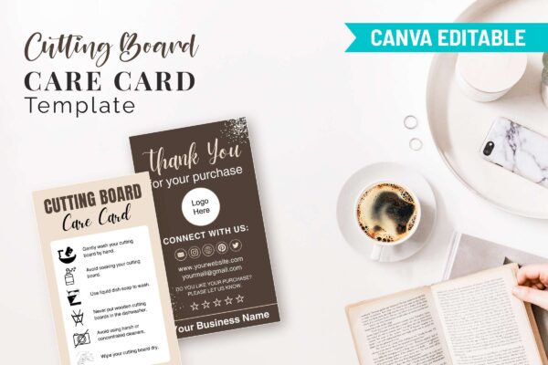 Cutting Board Care Card Template Feature Images 9 Editable cutting board care card template - image 10