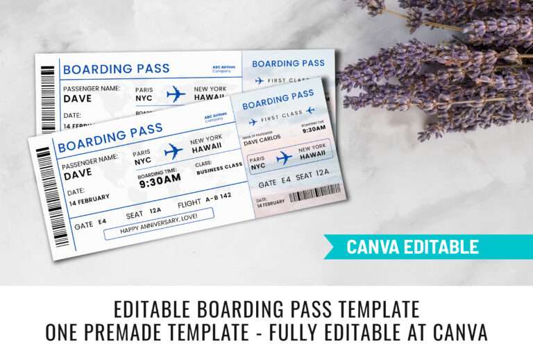Editable Airline Ticket Template | SnapyBiz