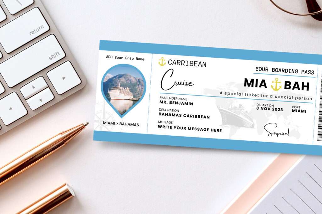 Editable Cruise Ticket Template Editable Cruise Ticket Template