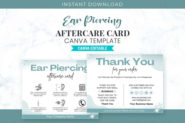 Ear Piercing Aftercare Card Canva Template Feature Images 1 Ear piercing aftercare - image 2