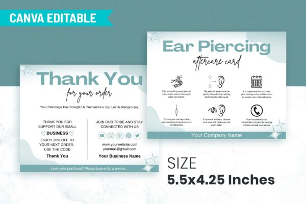 Ear Piercing Aftercare Card Canva Template Feature Images 2 Ear piercing aftercare - image 3