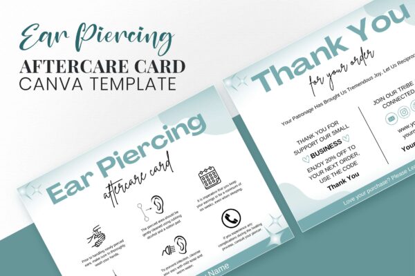 Ear Piercing Aftercare Card Canva Template Feature Images 3 Ear piercing aftercare - image 4