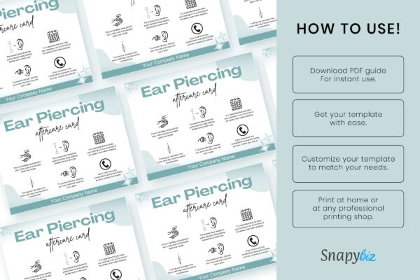 Ear Piercing Aftercare Card Canva Template Feature Images 8 Ear piercing aftercare - image 9