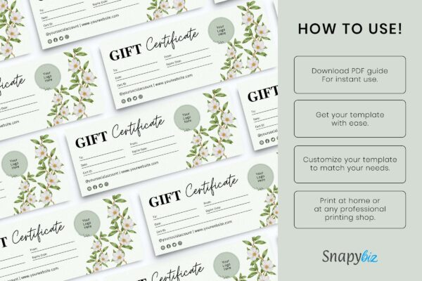 Editable And Printable Minimal Gift Certificate Template Minimal gift certificate template - image 2