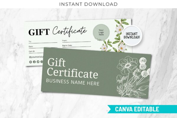 Editable And Printable Minimal Gift Certificate Template1 Minimal gift certificate template - image 3