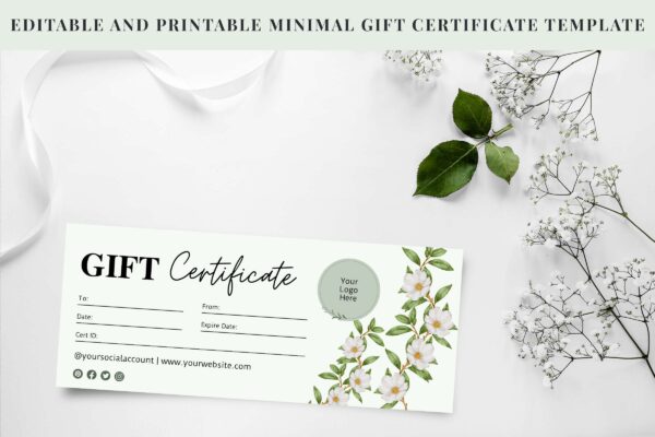 Editable And Printable Minimal Gift Certificate Template3 Minimal gift certificate template - image 5