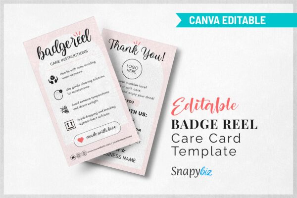 Editable Badge Reel Care Card Template Cc 85 Feature Images 10 Editable badge reel care instructions - image 12