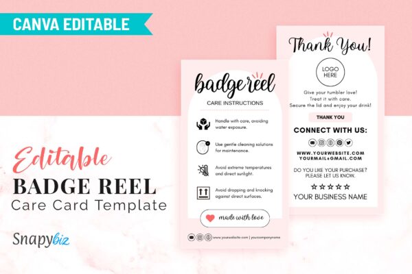 Editable Badge Reel Care Card Template Cc 85 Feature Images 2 Editable badge reel care instructions - image 4
