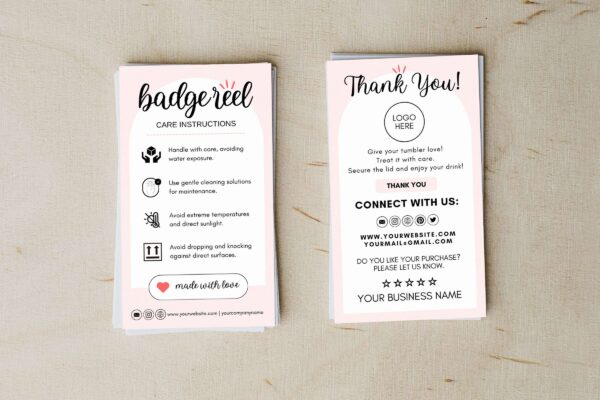 Editable Badge Reel Care Card Template Cc 85 Feature Images 3 Editable badge reel care instructions - image 5