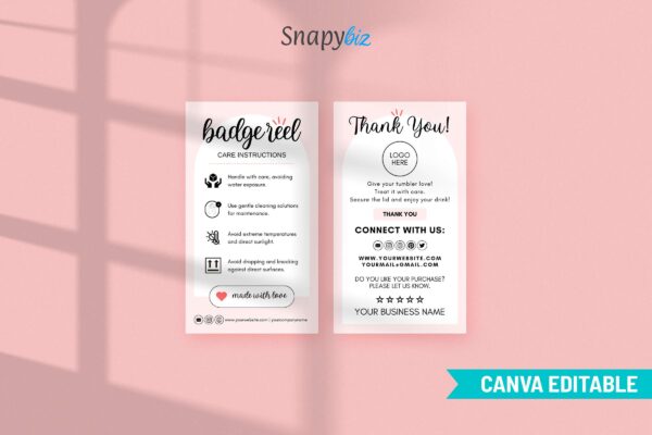 Editable Badge Reel Care Card Template Cc 85 Feature Images 4 Editable badge reel care instructions - image 6