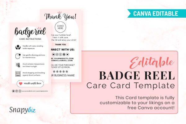 Editable Badge Reel Care Card Template Cc 85 Feature Images 5 Editable badge reel care instructions - image 7