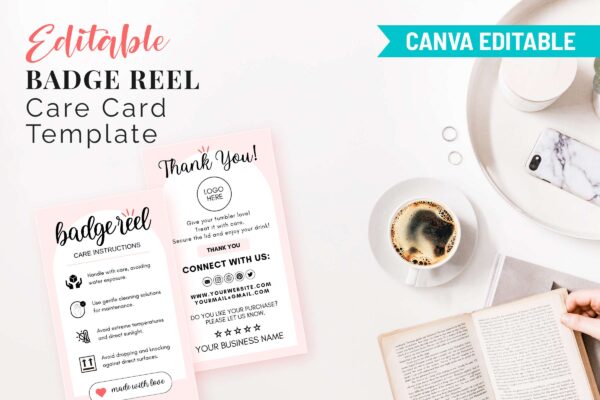 Editable Badge Reel Care Card Template Cc 85 Feature Images 9 Editable badge reel care instructions - image 11