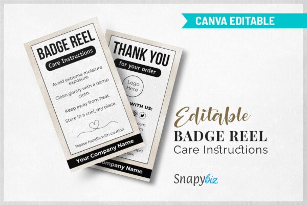 Editable Badge Reel Care Instructions Feature Images 10 Badge reel instructions care card template - image 11
