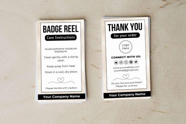 Editable Badge Reel Care Instructions Feature Images 3 Badge reel instructions care card template - image 4