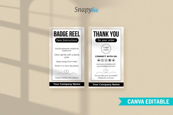 Editable Badge Reel Care Instructions Feature Images 4 Badge reel instructions care card template - image 5