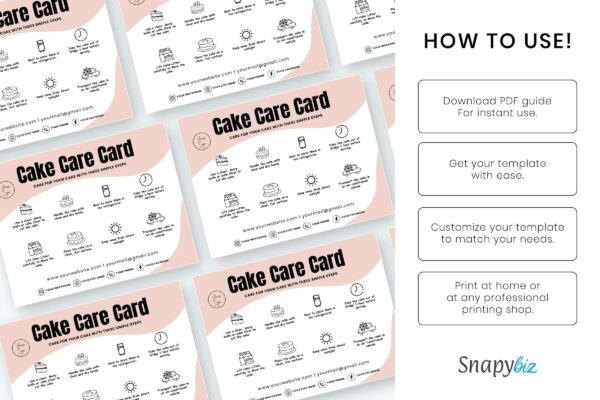 Editable cake care card canva template - image 11