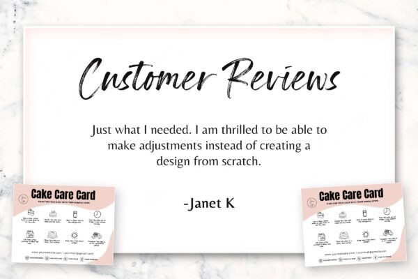 Editable cake care card canva template - image 8