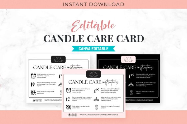 Editable Candle Care Card Cc 87 Feature Images 1 Editable candle care card template - image 2
