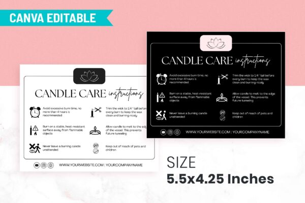 Editable Candle Care Card Cc 87 Feature Images 2 Editable candle care card template - image 3