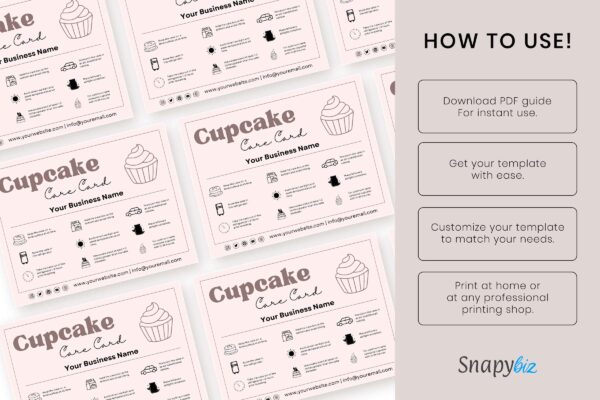 Editable cupcake care card template - image 9
