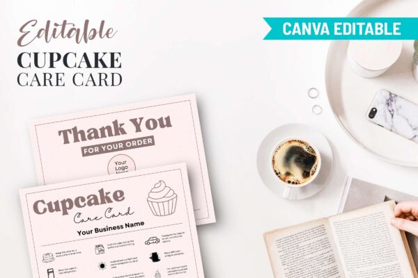 Editable cupcake care card template - image 10