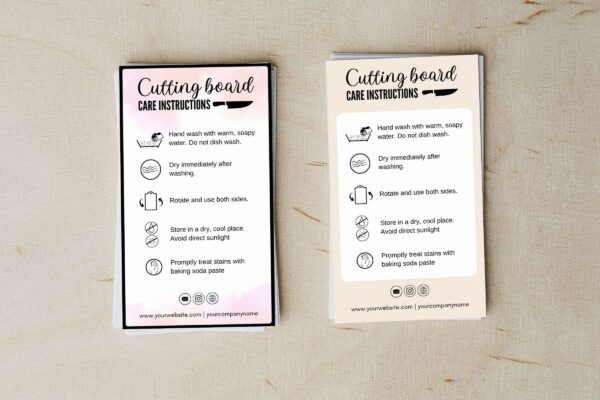 Editable Cutting Board Care Card Template Feature Images 3 Editable cutting board care card template - image 4