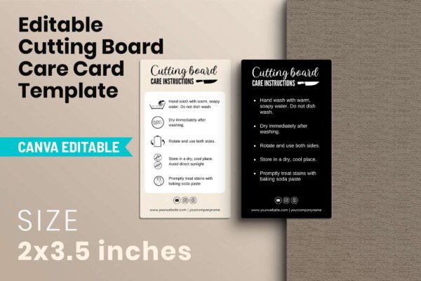 Editable Cutting Board Care Card Template Feature Images 6 Editable cutting board care card template - image 7