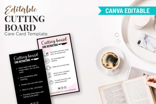 Editable Cutting Board Care Card Template Feature Images 9 Editable cutting board care card template - image 10