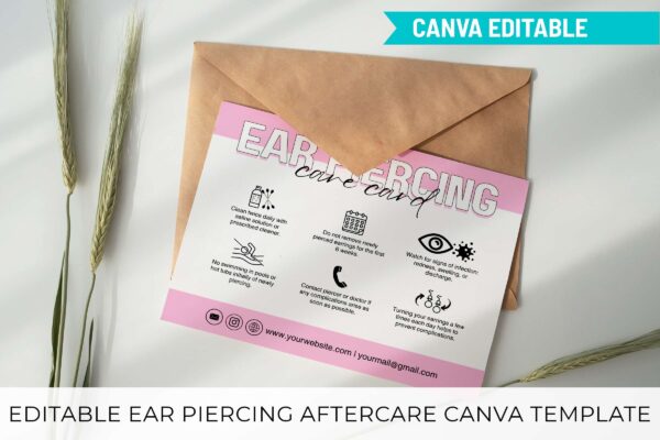 Editable Ear Piercing Aftercare Canva Template Cc 90 Feature Images 10 Editable ear piercing care instructions - image 11