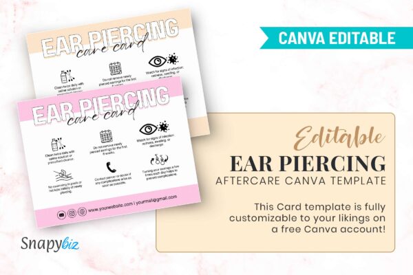 Editable Ear Piercing Aftercare Canva Template Cc 90 Feature Images 5 Editable ear piercing care instructions - image 6