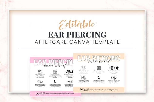 Editable Ear Piercing Aftercare Canva Template Cc 90 Feature Images 6 Editable ear piercing care instructions - image 7