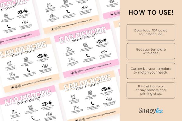 Editable Ear Piercing Aftercare Canva Template Cc 90 Feature Images 8 Editable ear piercing care instructions - image 9