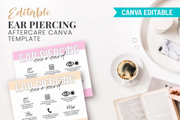 Editable Ear Piercing Aftercare Canva Template Cc 90 Feature Images 9 Editable ear piercing care instructions - image 10