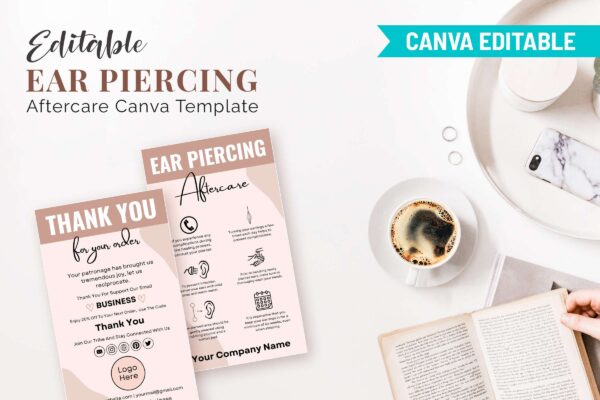 Editable Ear Piercing Aftercare Canva Template Feature Images 9 Editable ear piercing aftercare template - image 10