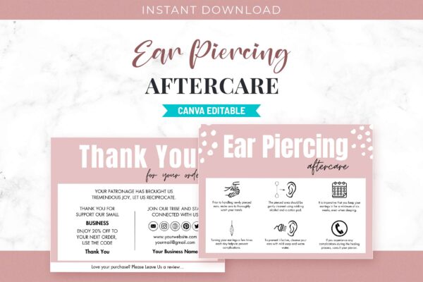 Editable ear piercing aftercare template - image 2