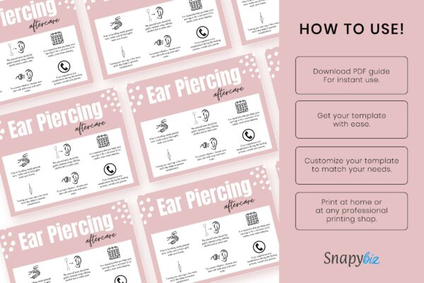 Editable ear piercing aftercare template - image 9
